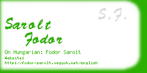 sarolt fodor business card